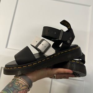 Dr. Martens Gryphon Sandals Black and White Gladiator Docs Doc Marten